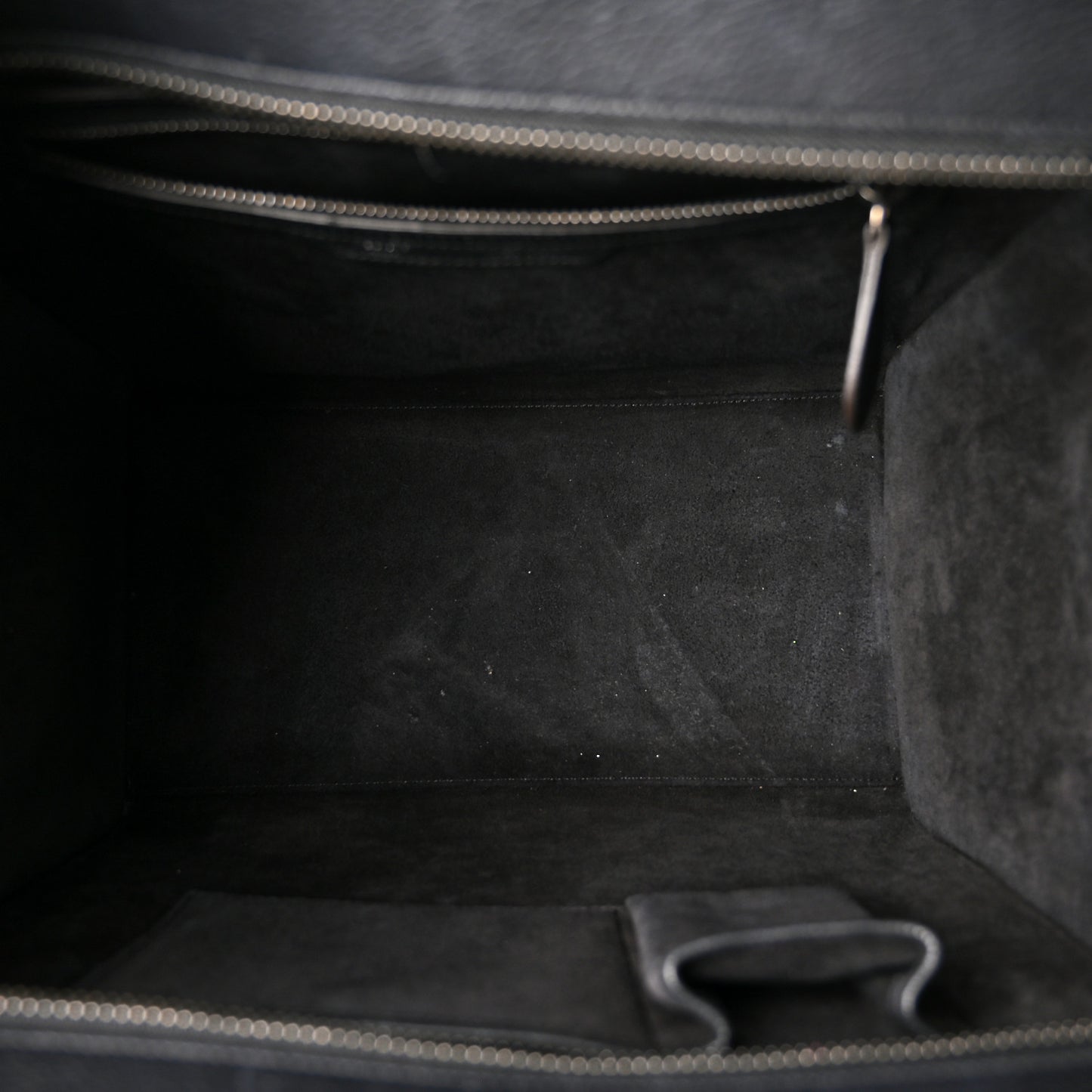 Drummed Calfskin Mini Luggage Black