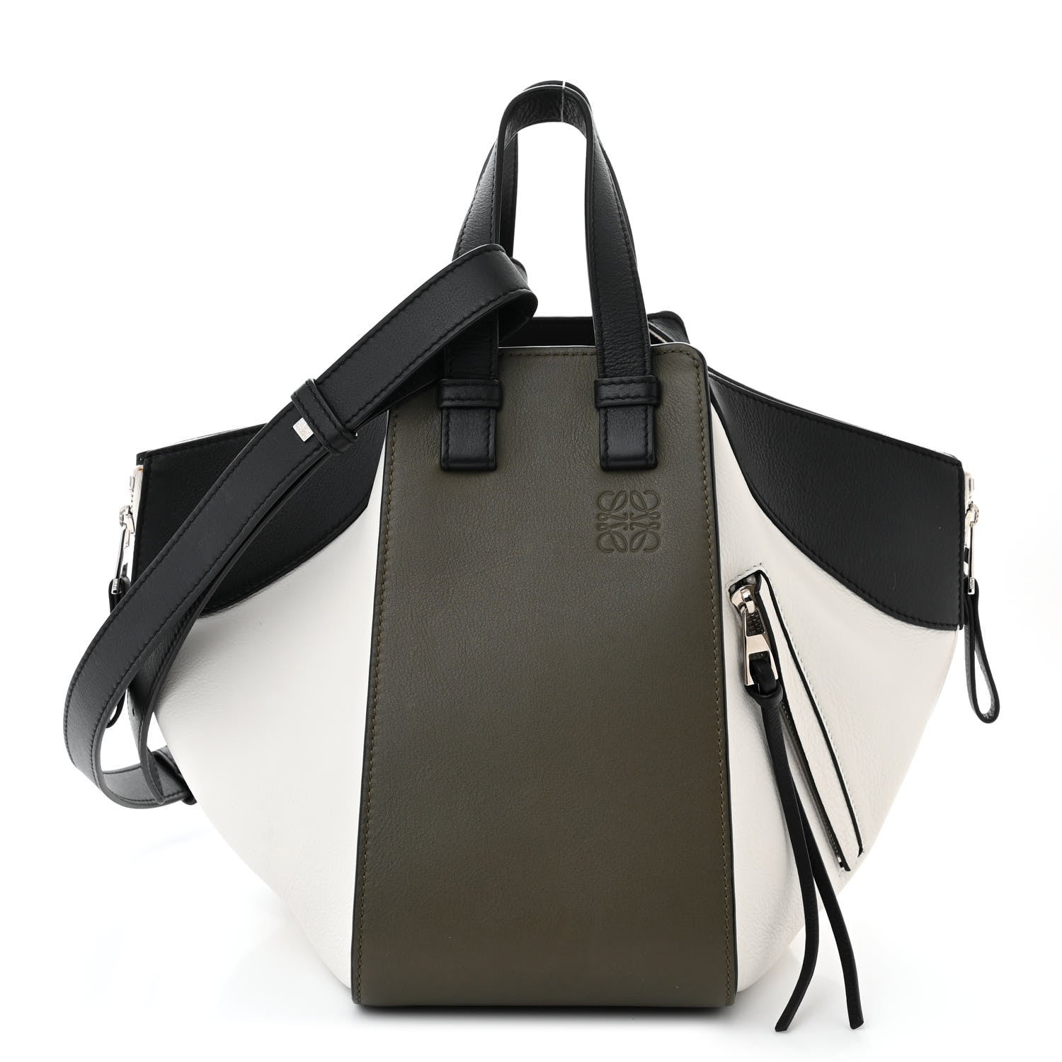 Loewe Calfskin Small Hammock Shoulder Bag Khaki Green Soft White 1 of 11