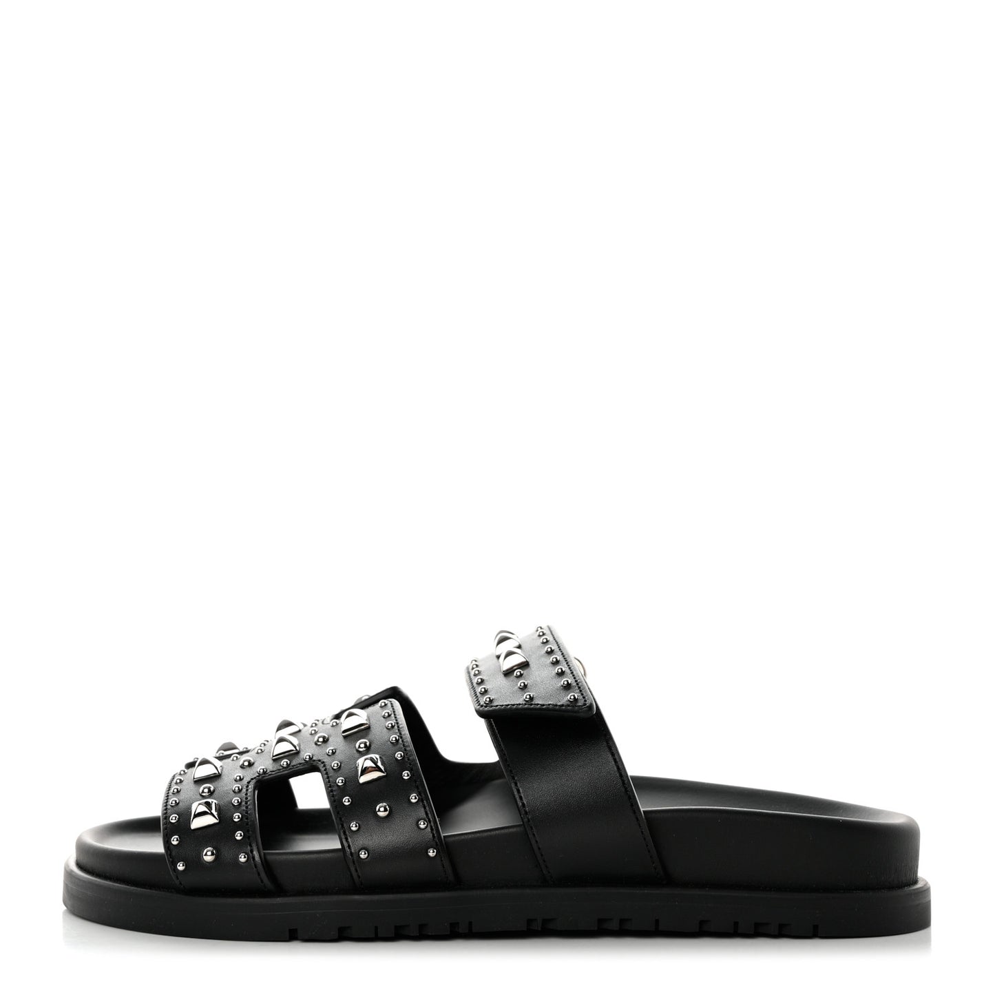 Calfskin Studded Womens Chypre Sandals 36 Black