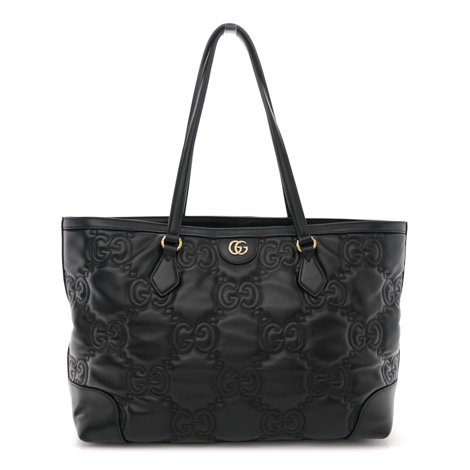 Gucci Calfskin GG Matelasse Medium Ophidia Shopping Tote Black 1 of 12