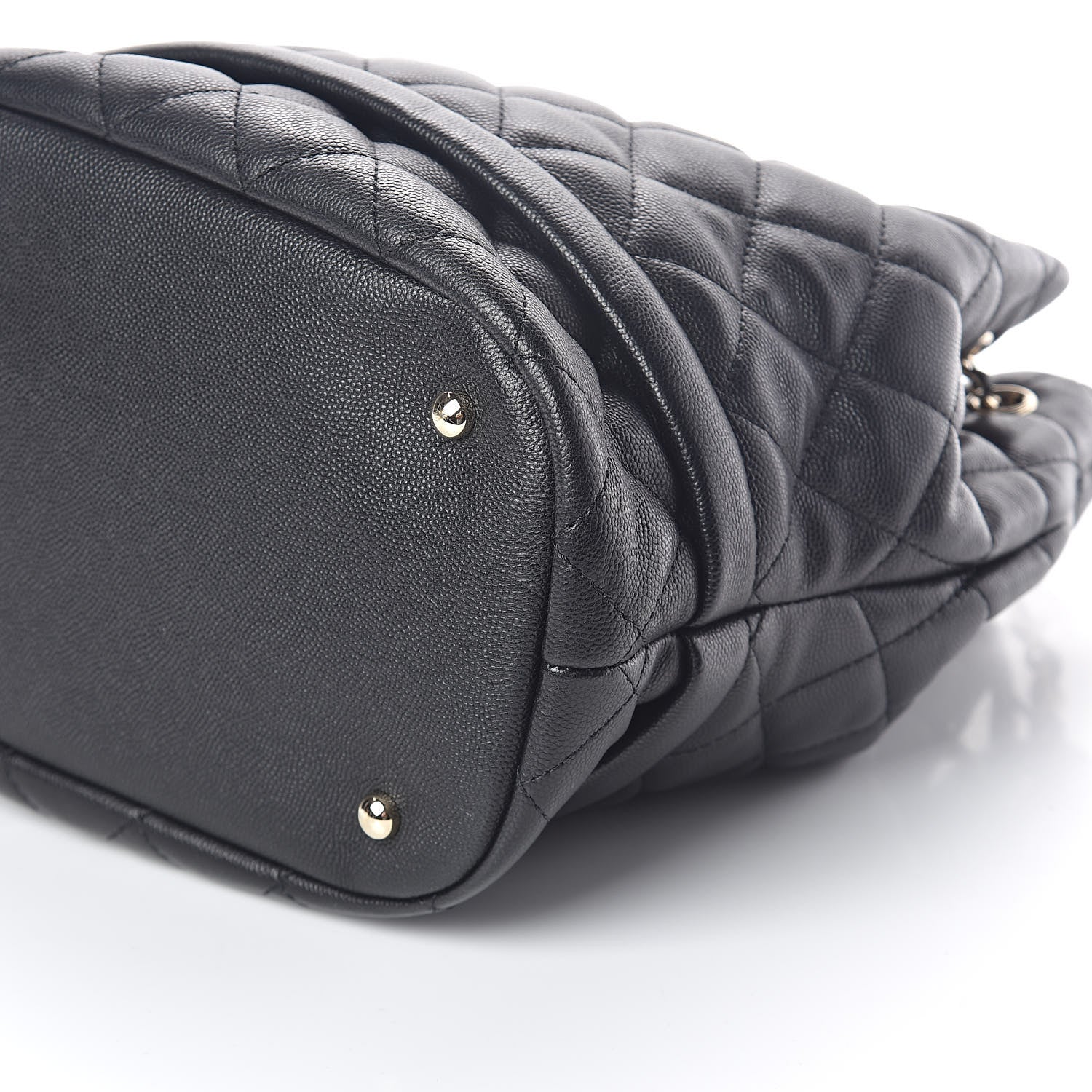 Chanel Caviar Quilted Large Rolled Up Bucket Drawstring Bag Black 10 of 10