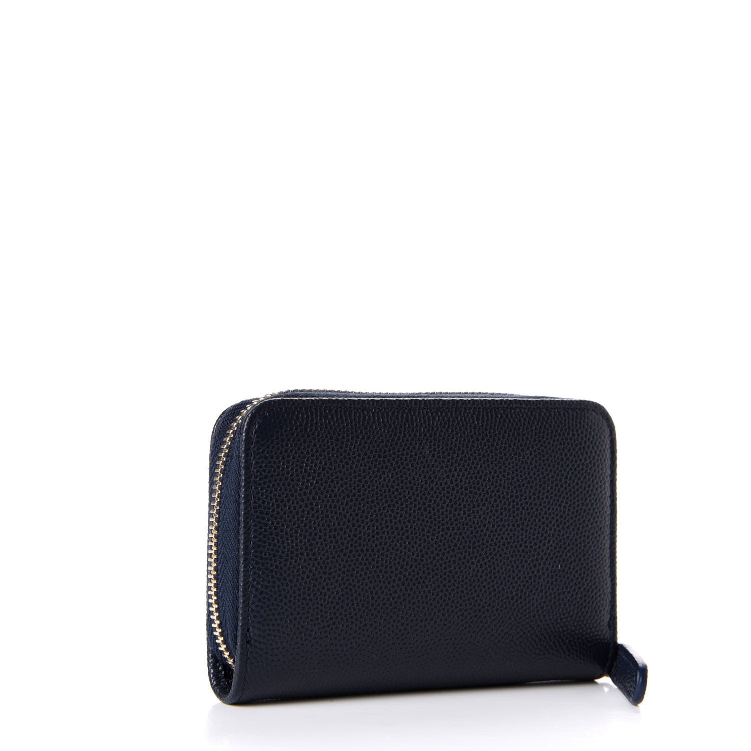 Chanel Caviar Braided Zip Around Coin Purse Navy 2 of 10