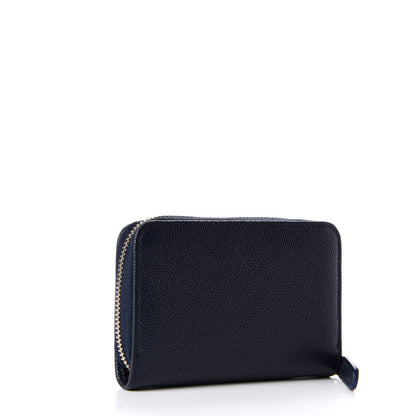 Chanel Caviar Braided Zip Around Coin Purse Navy 2 of 10