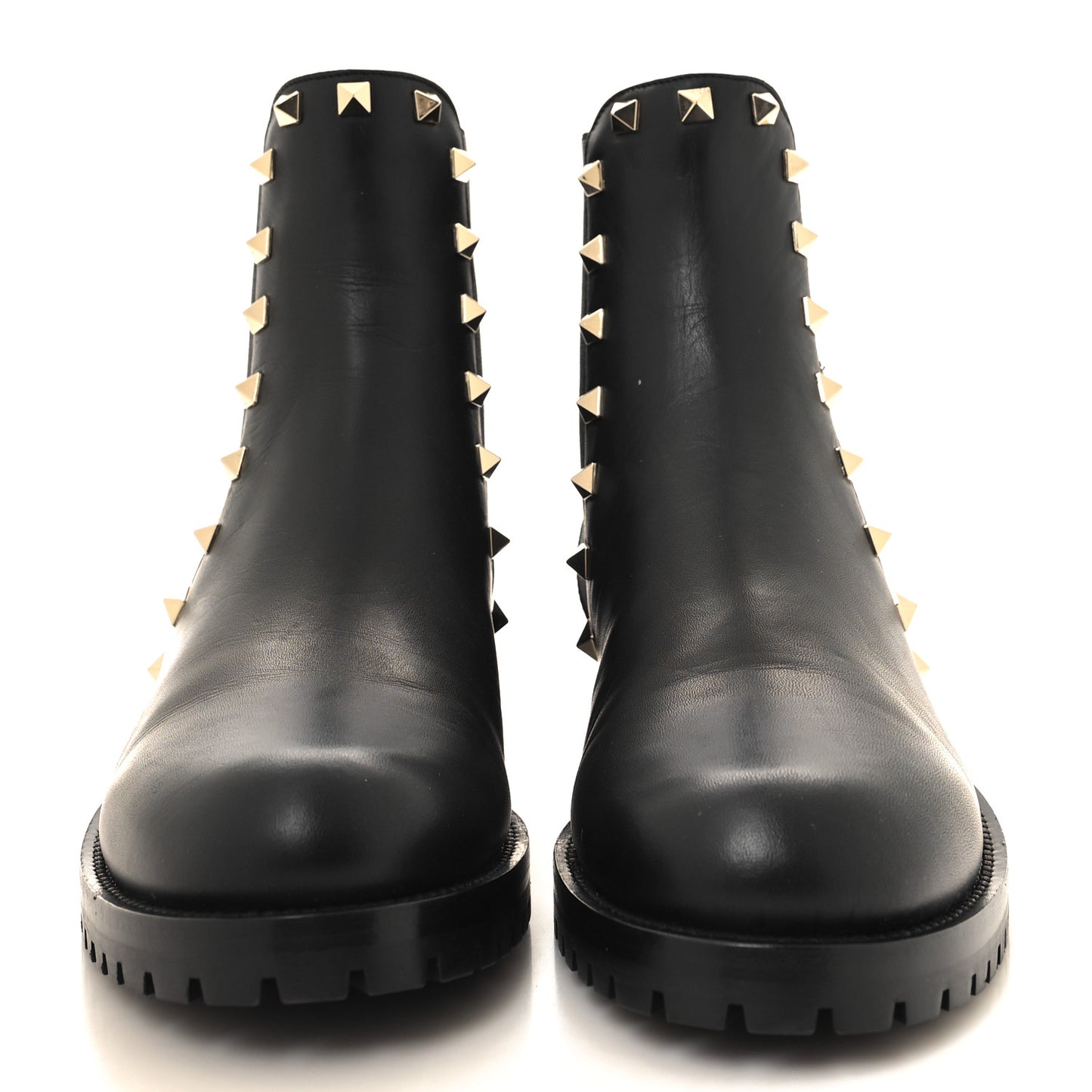 Calfskin Rockstud Beatle Chelsea 20mm Ankle Boots 38 Black