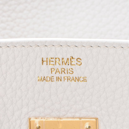 Hermes Taurillon Clemence Birkin 35 White 12 of 34