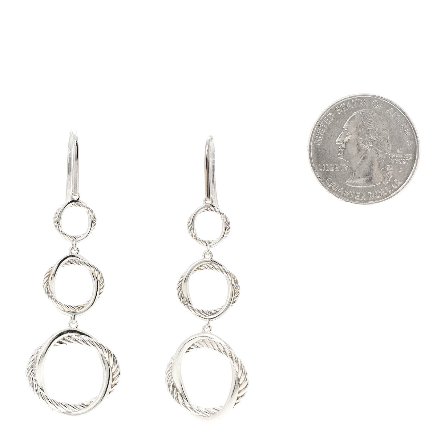 Sterling Silver Infinity Triple Drop Earrings