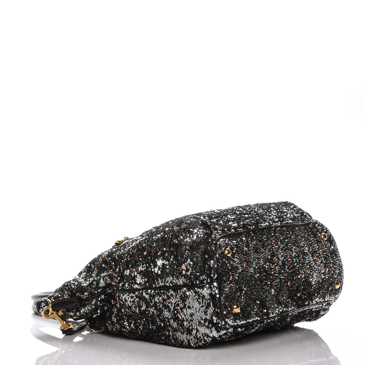 Miu Miu Paillettes Sequin Shopping Tote Argento 4 of 7