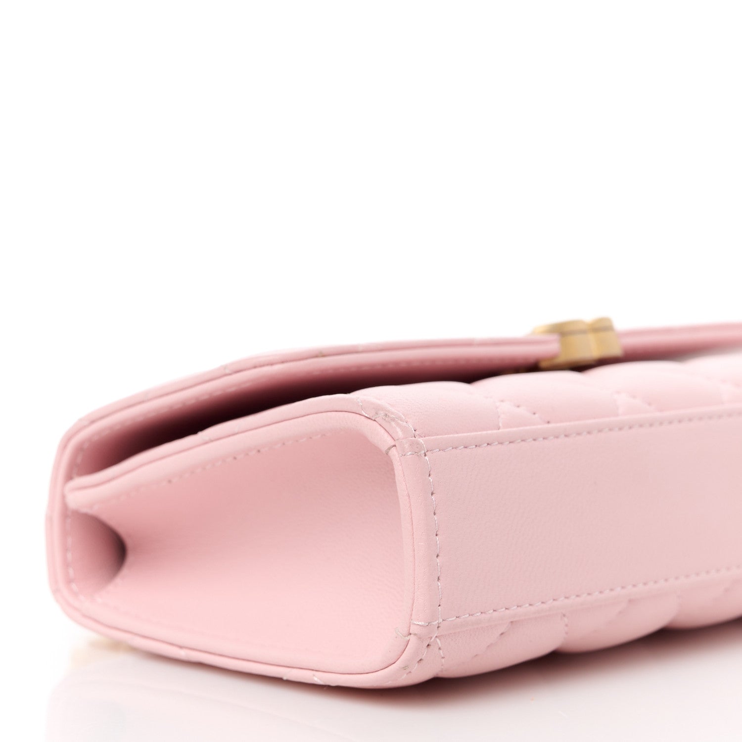 Chanel Lambskin Enamel Quilted Top Handle Flap Phone Holder With Chain Pink 10 of 12