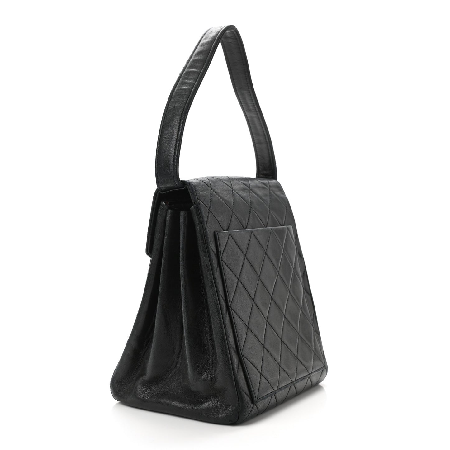 Lambskin Quilted Flap Bag Navy