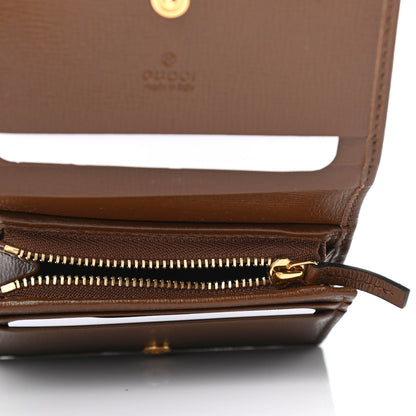 Gucci GG Supreme Monogram Horsebit 1955 Card Case Wallet Beige Ebony Brown Sugar 4 of 4