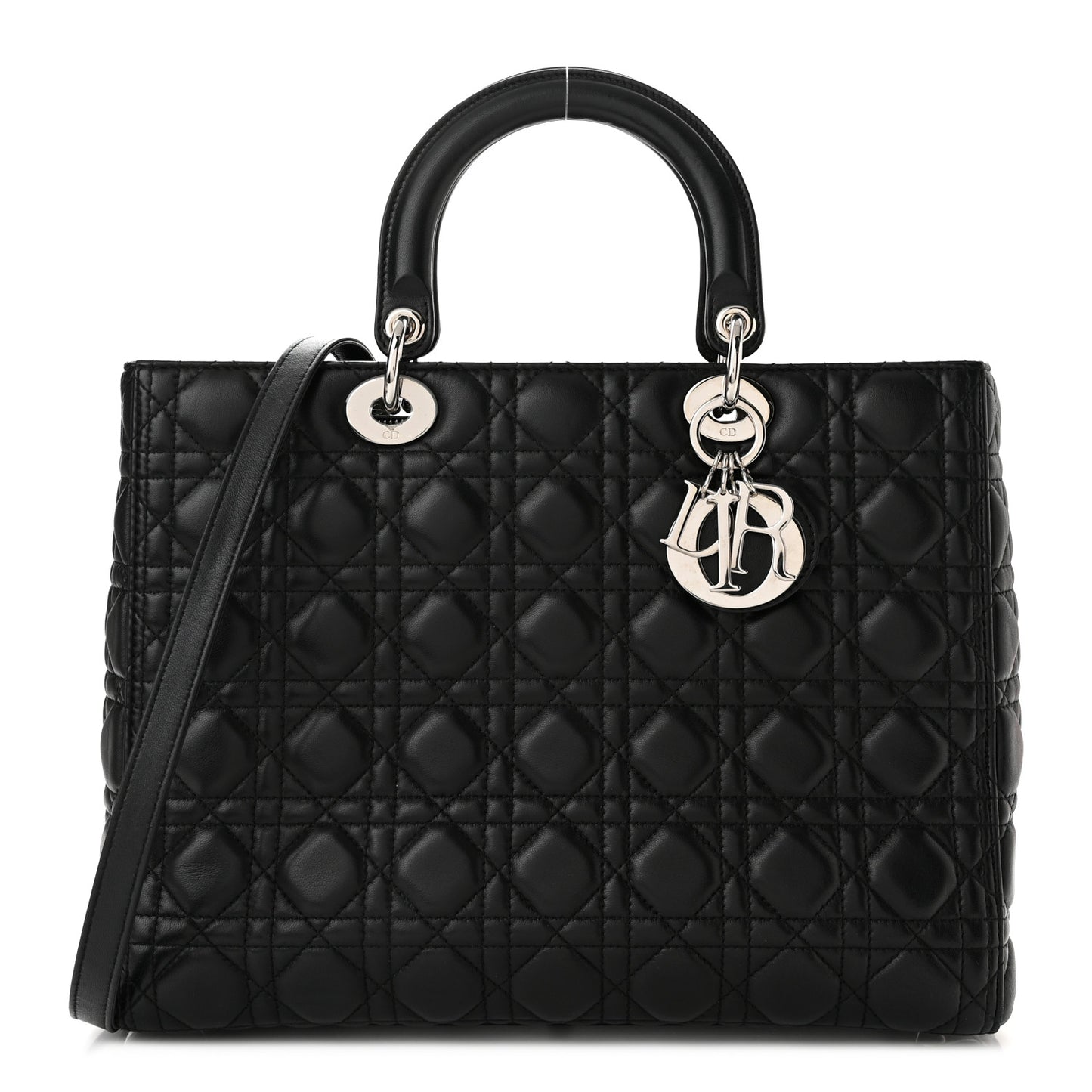 Lambskin Cannage Large Lady Dior Black