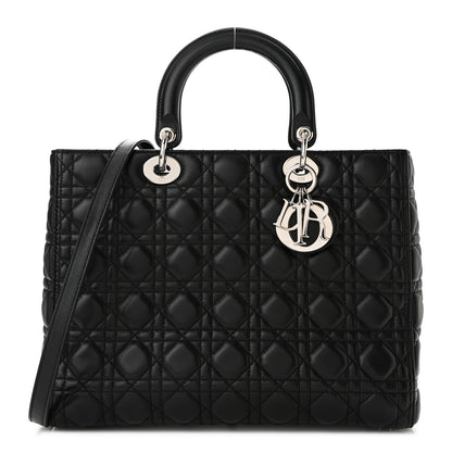 Christian Dior Lambskin Cannage Large Lady Dior Black 1 of 10
