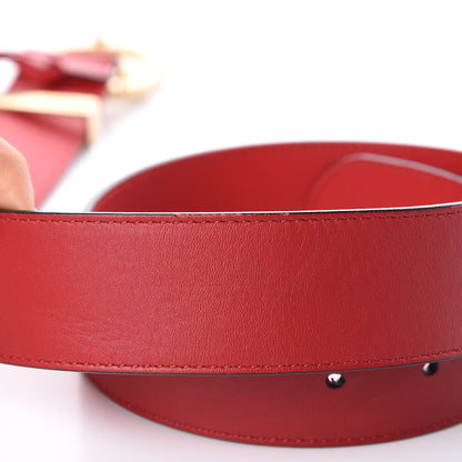 Gucci Moon Calfskin Torchon Double G 40mm Belt 85 34 Hibiscus Red 9 of 12