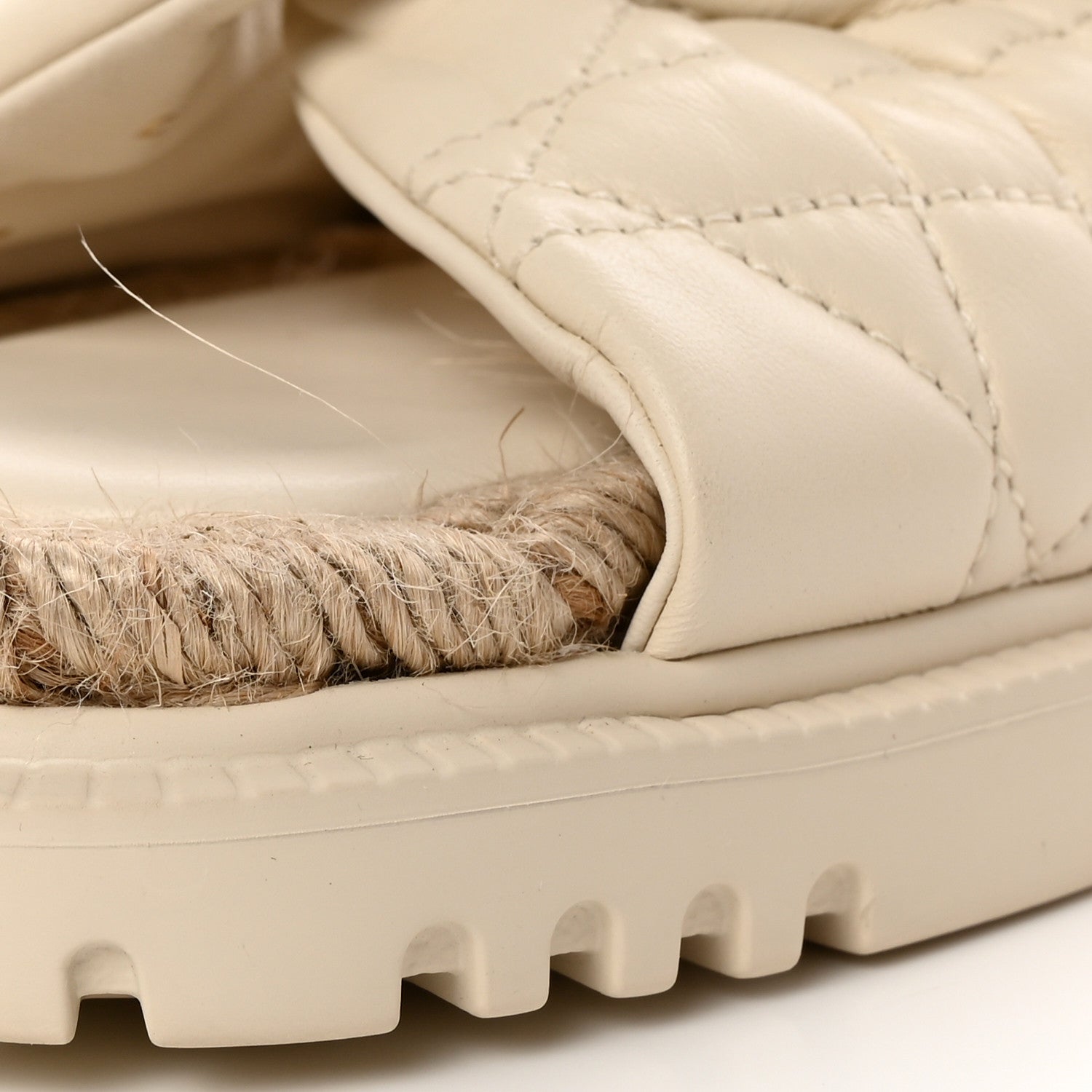 Christian Dior Calfskin Cannage Dtwist Espadrille Platform Sandals 38 White 10 of 11