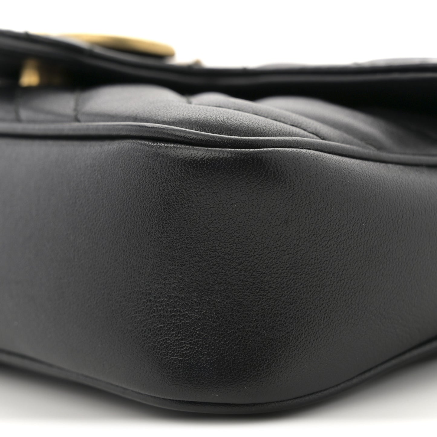 Calfskin Matelasse Super Mini GG Marmont Shoulder Bag Black