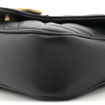 Gucci Calfskin Matelasse Super Mini GG Marmont Shoulder Bag Black 10 of 11