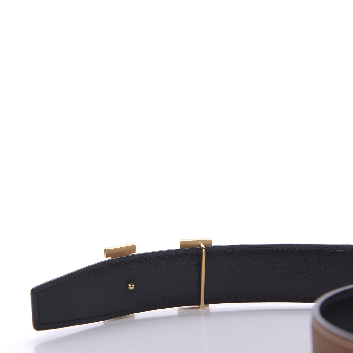 Hermes Box Togo 32mm H Belt 80 Black Gold 3 of 8