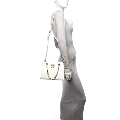 Off-White Calfskin Diagonal Quilted Jackhammer 25 Tote White 2 of 10