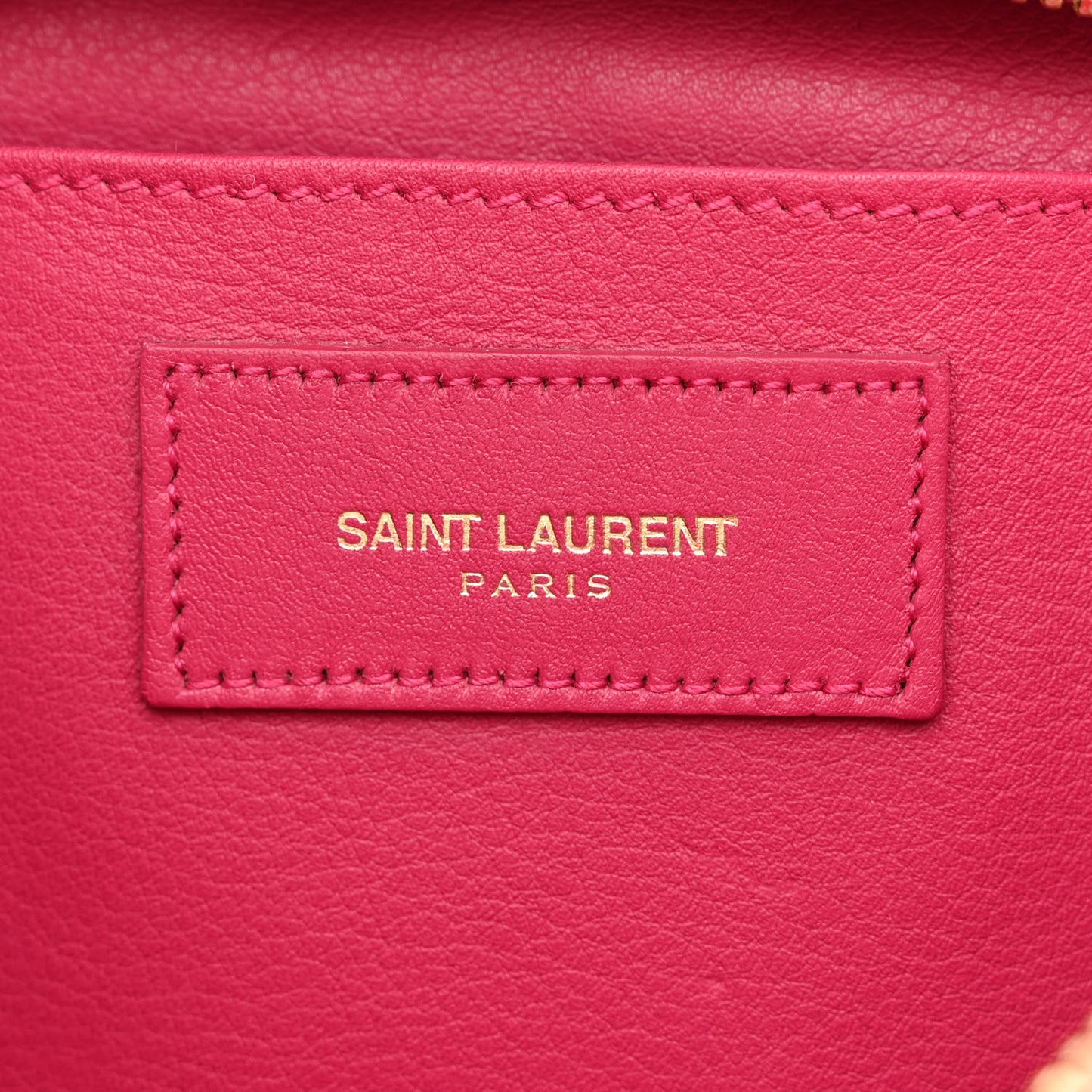 Calfskin Small Classic Y Cabas Fuchsia