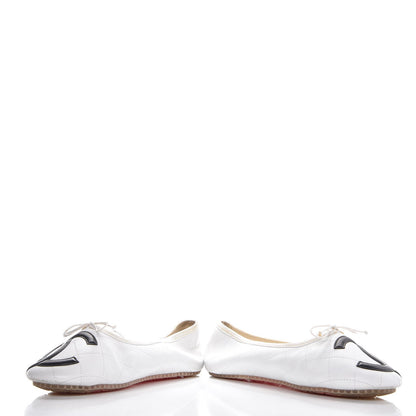 Chanel Lambskin Quilted Cambon Ballerina Flats 41 White Black 5 of 10