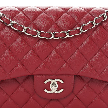 Chanel Caviar Quilted Jumbo Double Flap Dark Red 8 of 11
