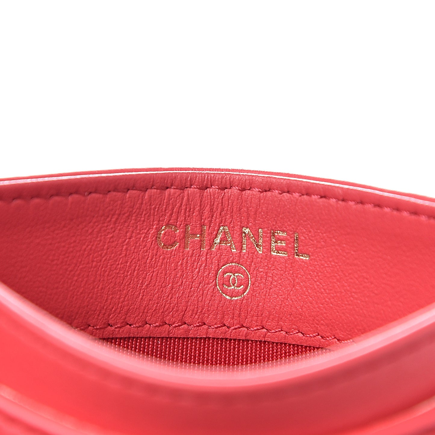 Aged Calfskin Quilted Reissue Card Holder Red