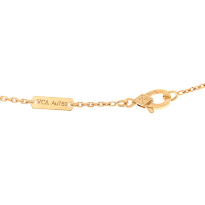 Van Cleef & Arpels 18K Yellow Gold Mother of Pearl Vintage Alhambra Pendant Necklace 4 of 5