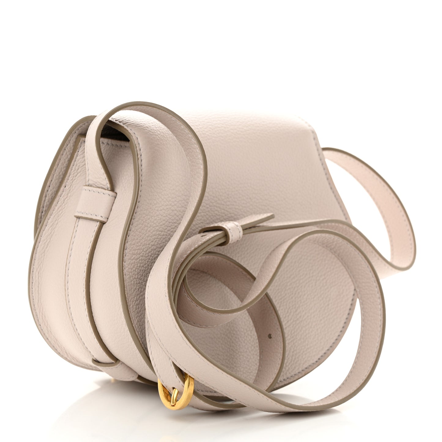 Grained Calfskin Small Marcie Saddle Bag Cement Pink