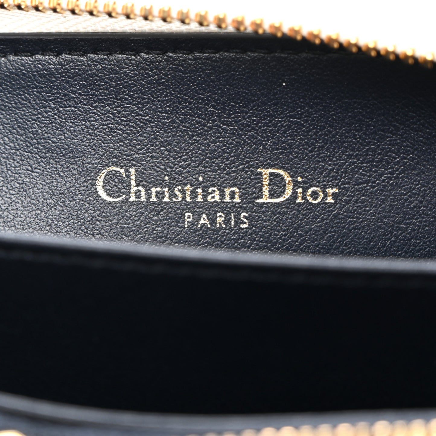 CHRISTIAN DIOR Calfskin Vibe Voyageur Card Holder Blue White