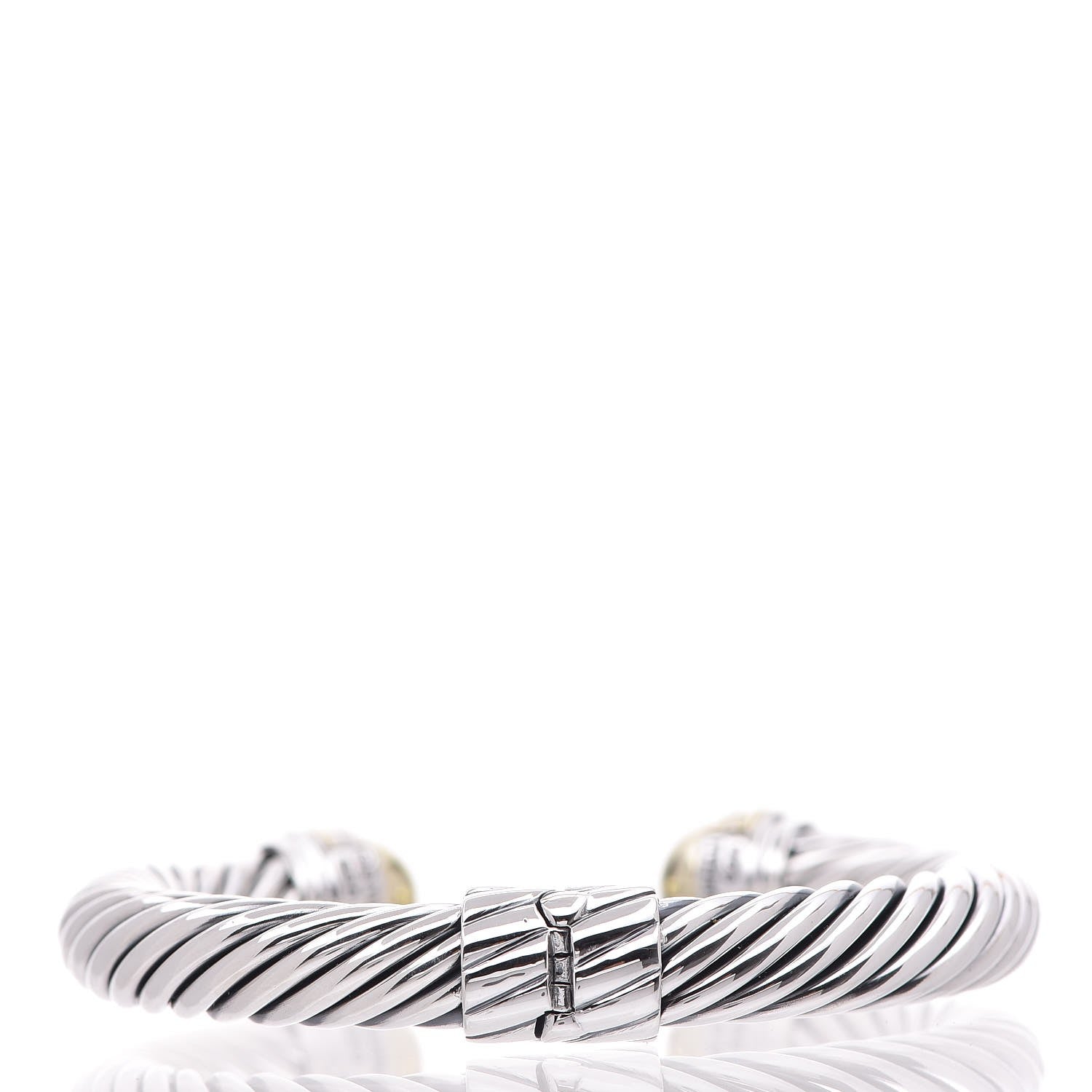 David Yurman Sterling Silver 14K Yellow Gold 10mm Cable Classics Bracelet 8 of 10