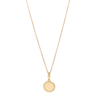 David Yurman 18K Yellow Gold Small Engravable Circle Charm Necklace 1 of 3