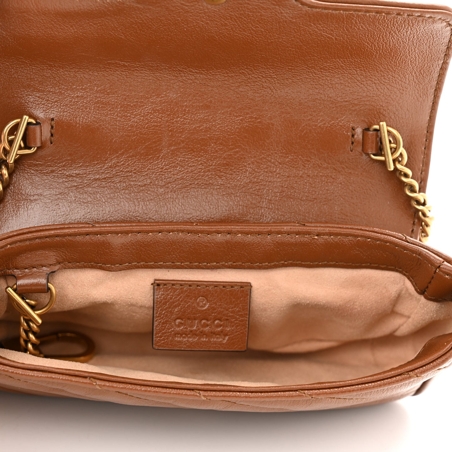 Azalea Calfskin Matelasse Diagonal Super Mini GG Marmont Shoulder Bag Cuir