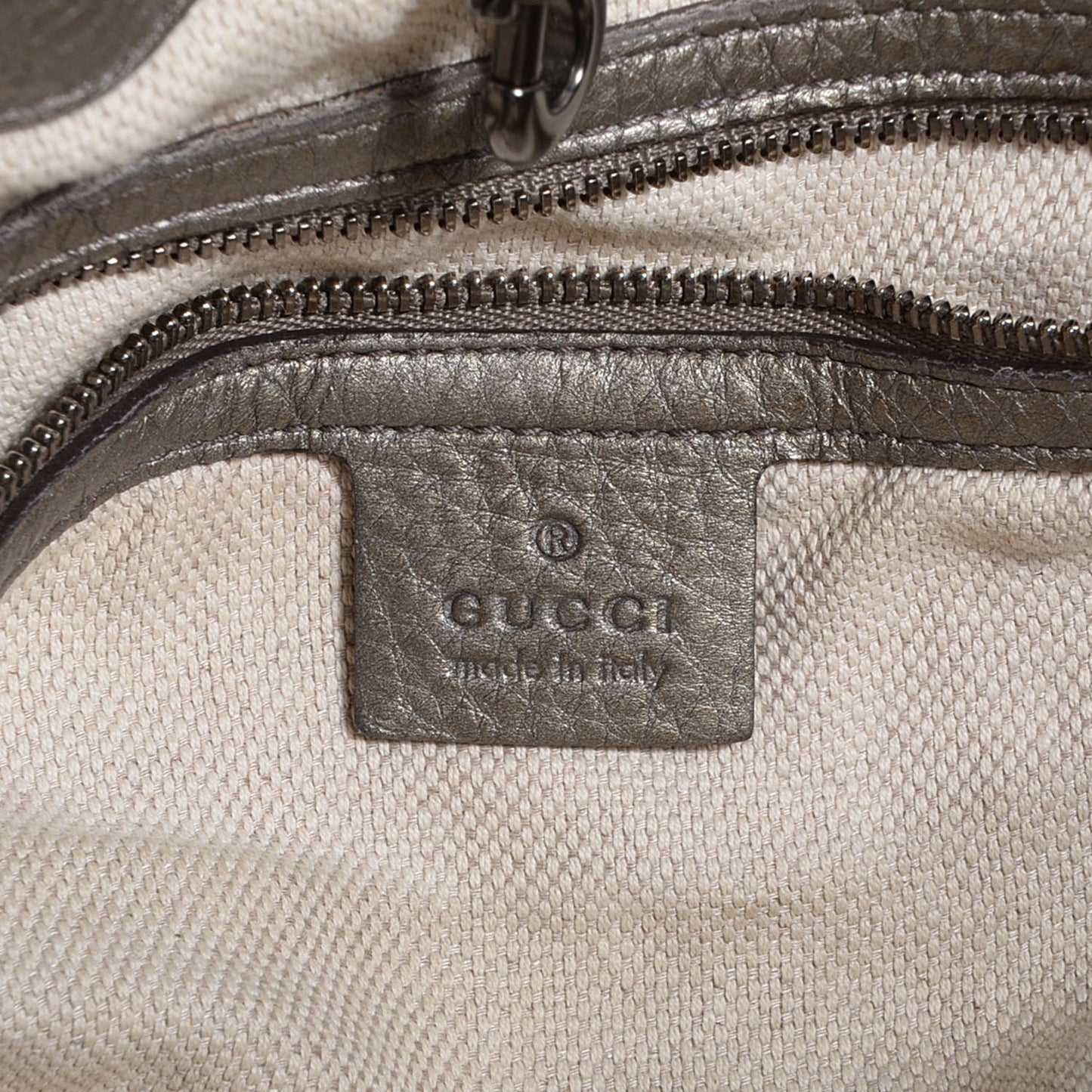 Metallic Pebbled Calfskin Large Soho Chain Shoulder Bag Sasso