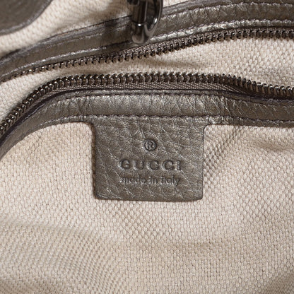 Gucci Metallic Pebbled Calfskin Large Soho Chain Shoulder Bag Sasso 6 of 7