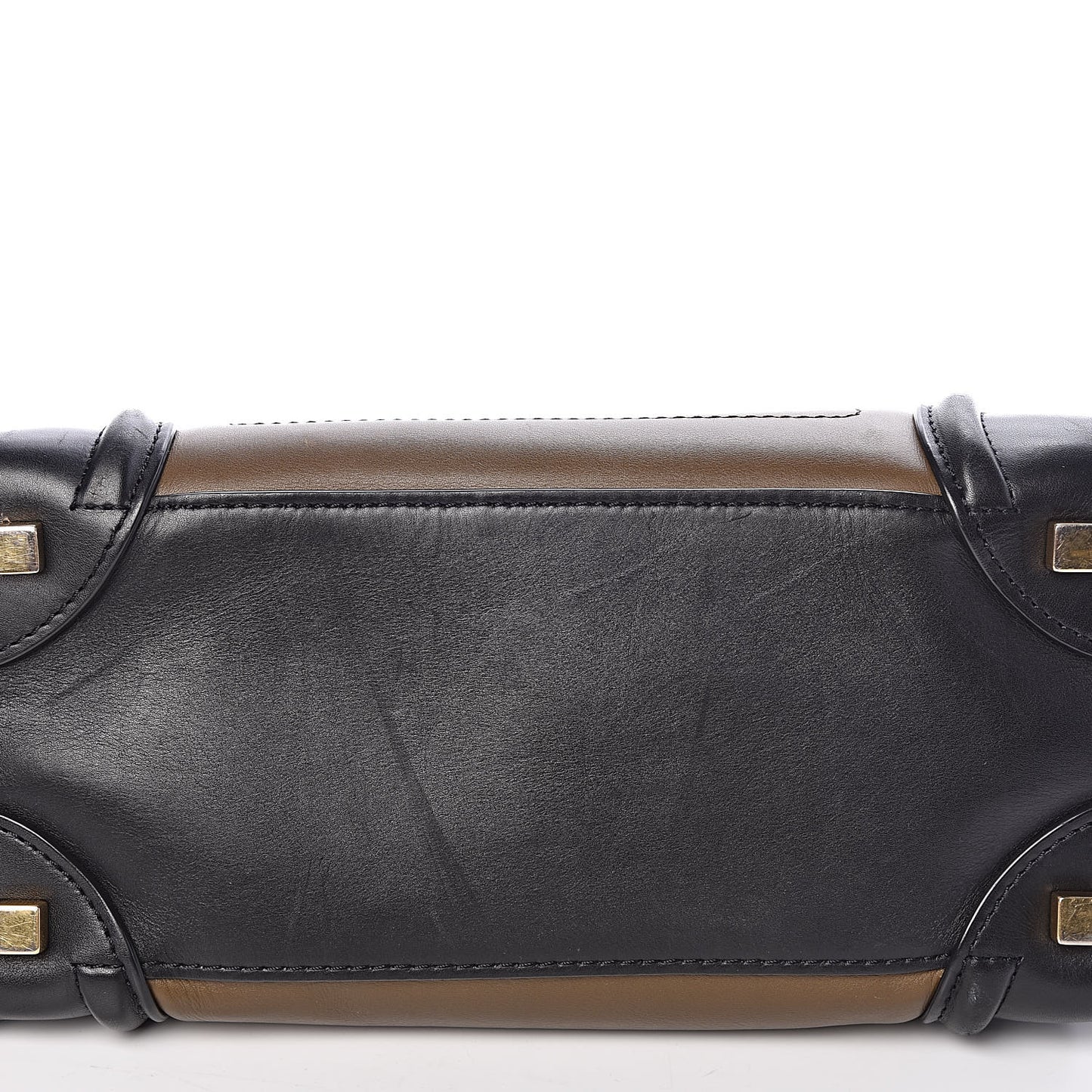 Smooth Calfskin Suede Micro Tri-Color Luggage Almond