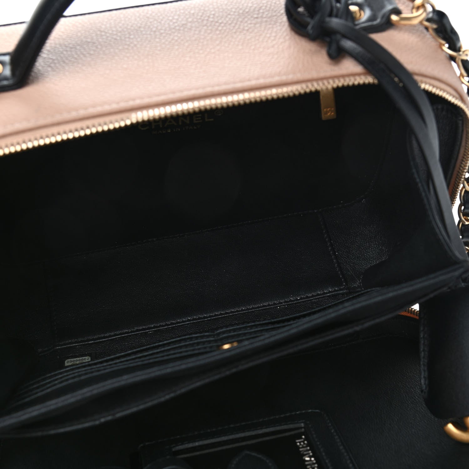 Chanel Caviar Quilted Large CC Filigree Vanity Case Beige Black 5 of 8