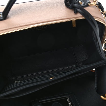 Chanel Caviar Quilted Large CC Filigree Vanity Case Beige Black 5 of 8
