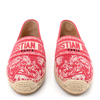 Christian Dior Embroidered Toile De Jouy Granville Espadrille 36 Raspberry 2 of 9