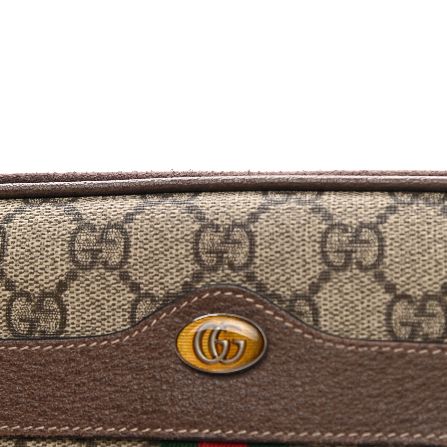 GG Supreme Monogram Ophidia Phone Case Wristlet Brown