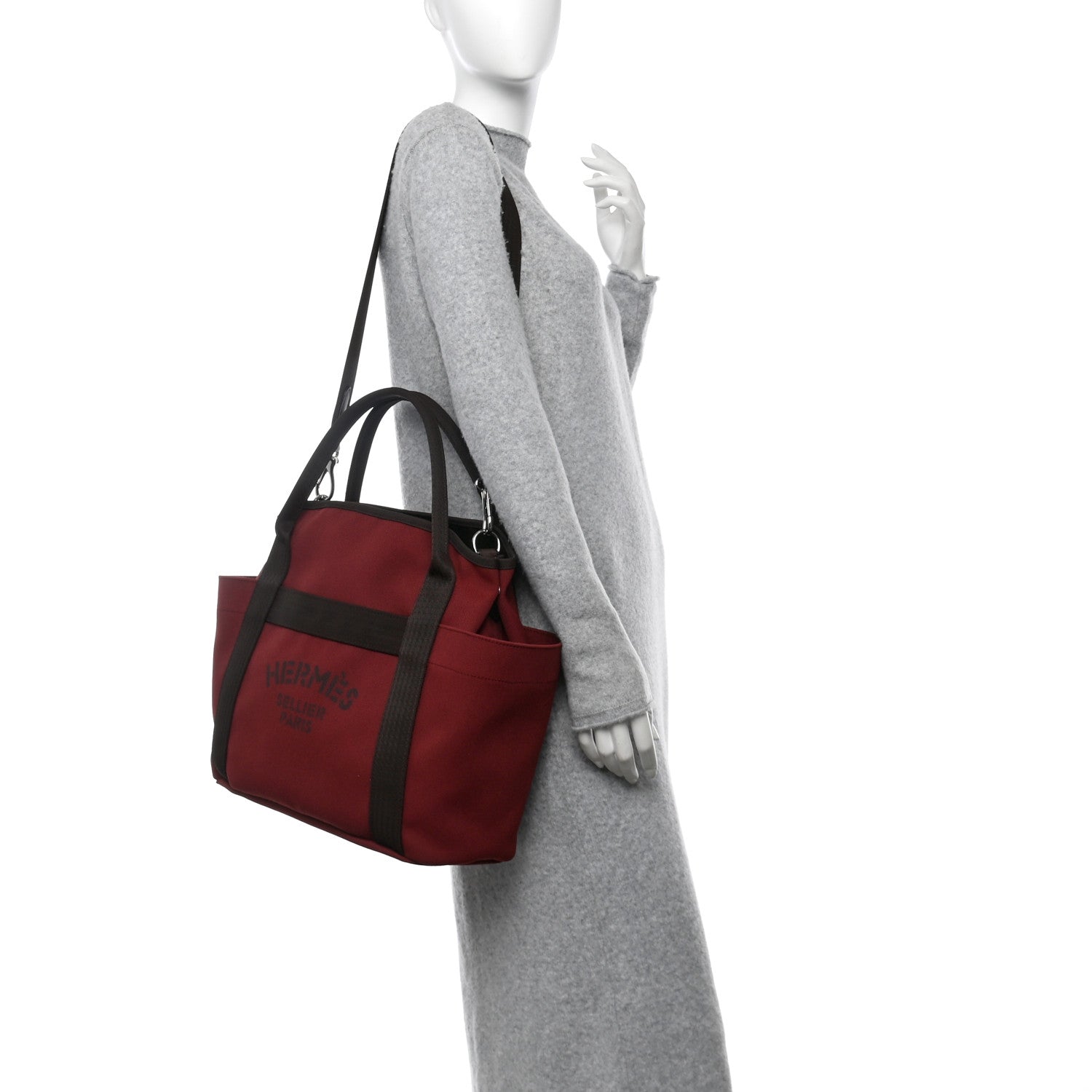 Hermes Toile Sac De Pansage Groom Rouge H Chocolate 2 of 14