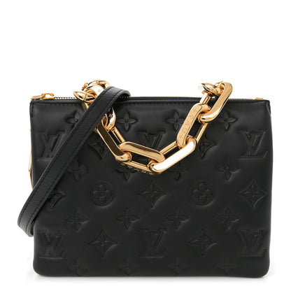 Louis Vuitton Lambskin Embossed Monogram Coussin BB Black 1 of 9