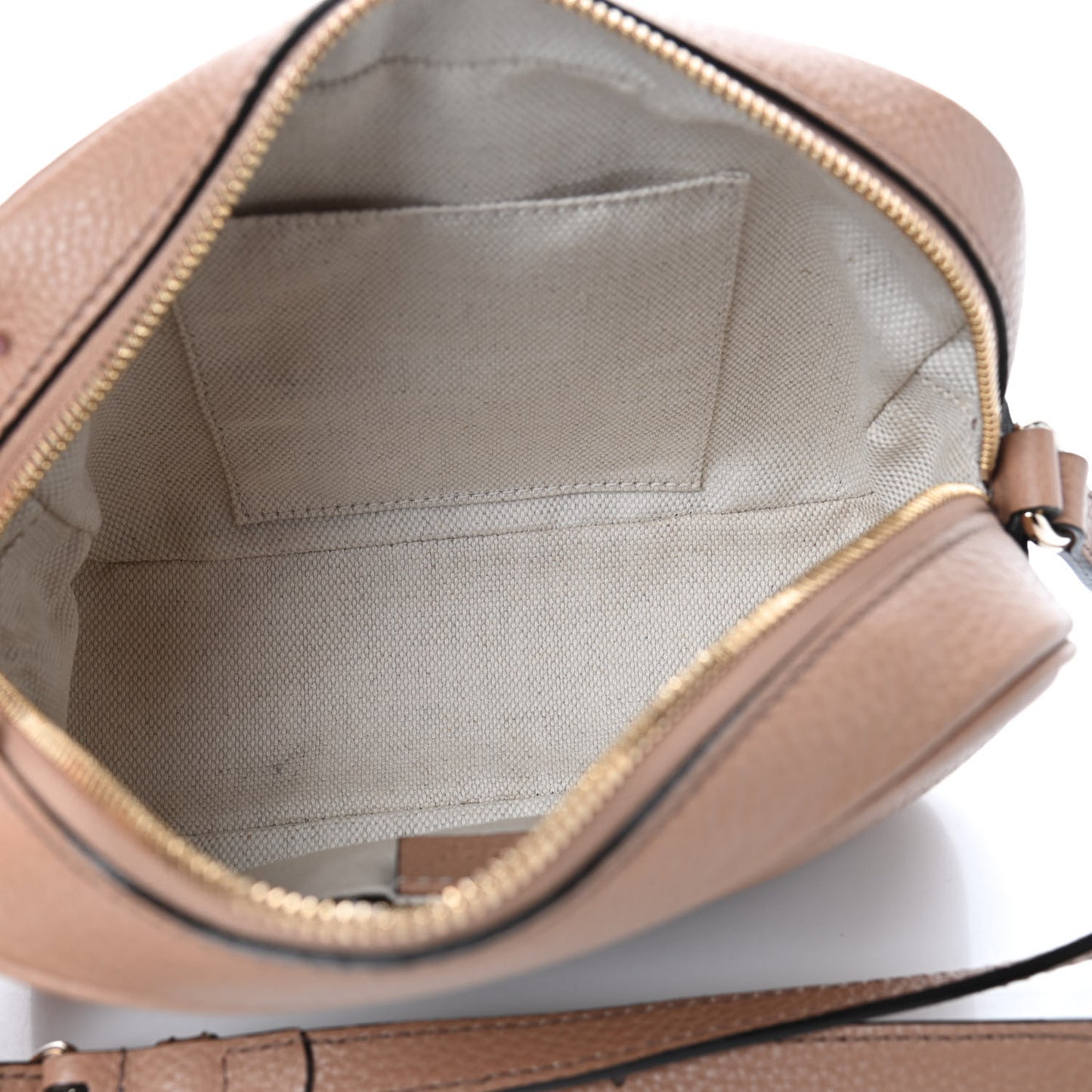 Pebbled Calfskin Small Soho Disco Bag Rose Beige