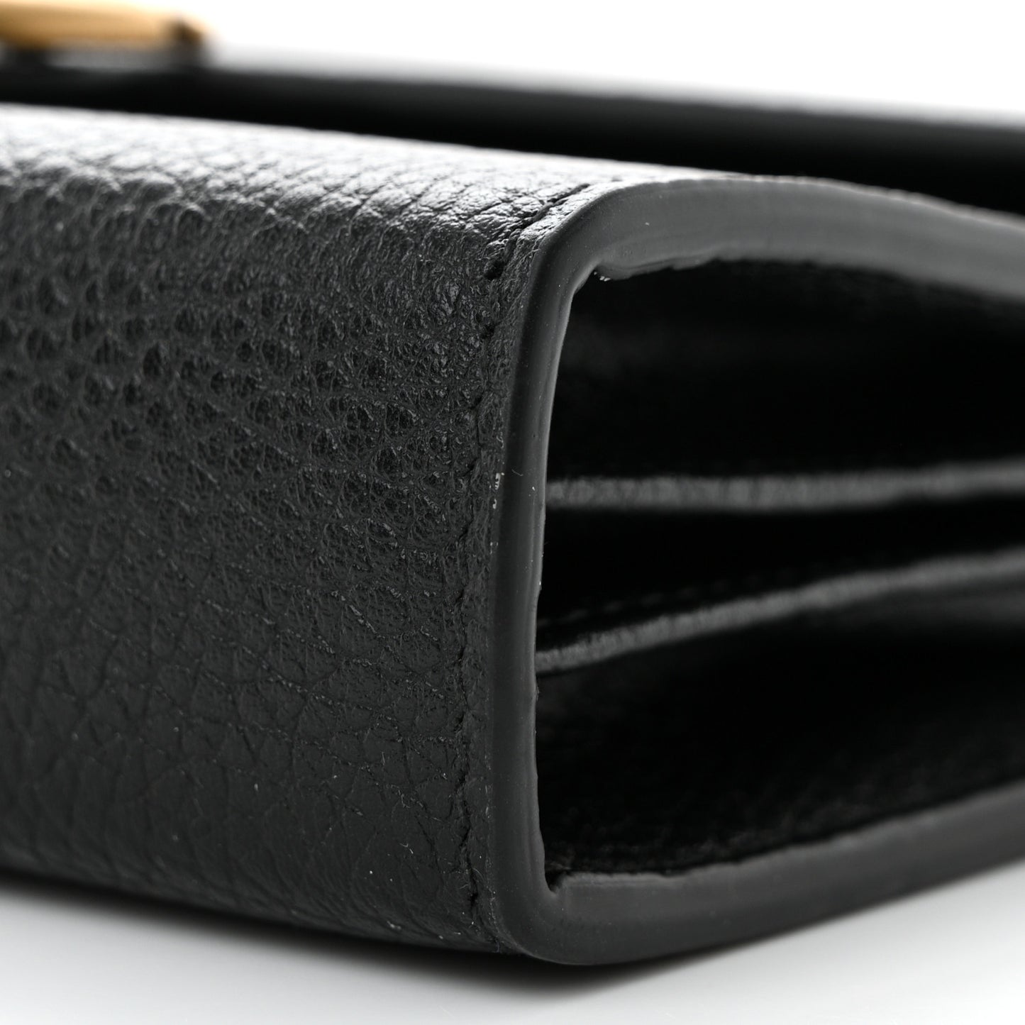 Calfskin GG Marmont Chain Wallet Black