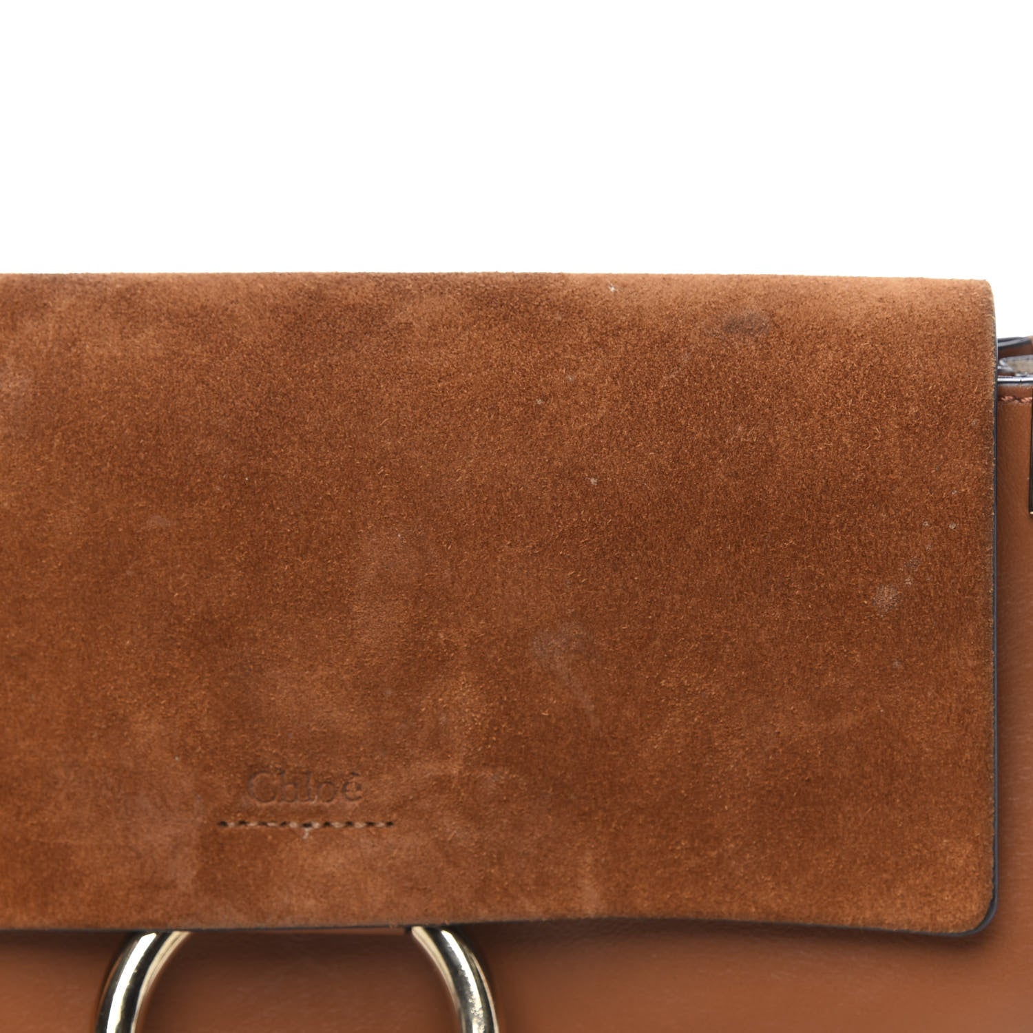 Chloe Suede Calfskin Small Faye Shoulder Bag Woody 8 of 10