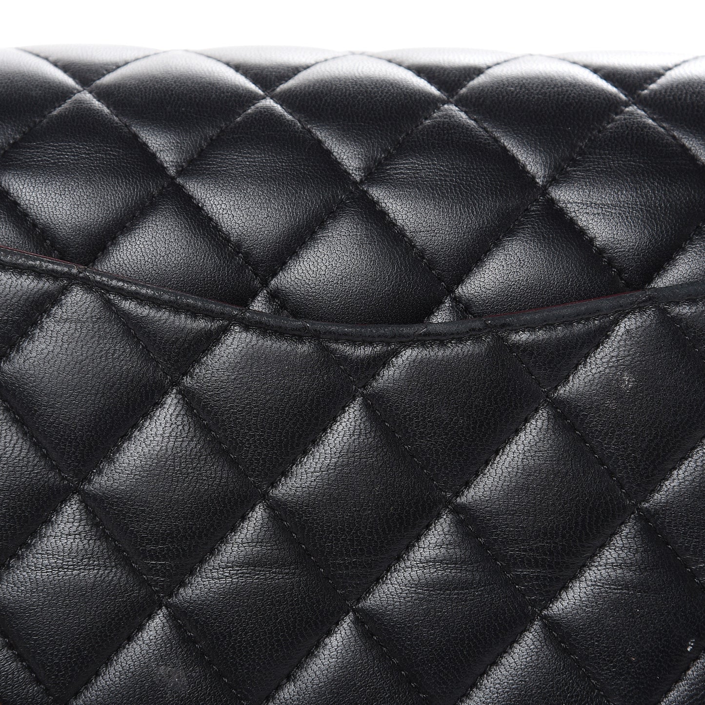 Lambskin Quilted Medium Double Flap Black