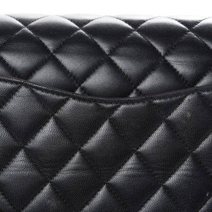 Chanel Lambskin Quilted Medium Double Flap Black 16 of 19