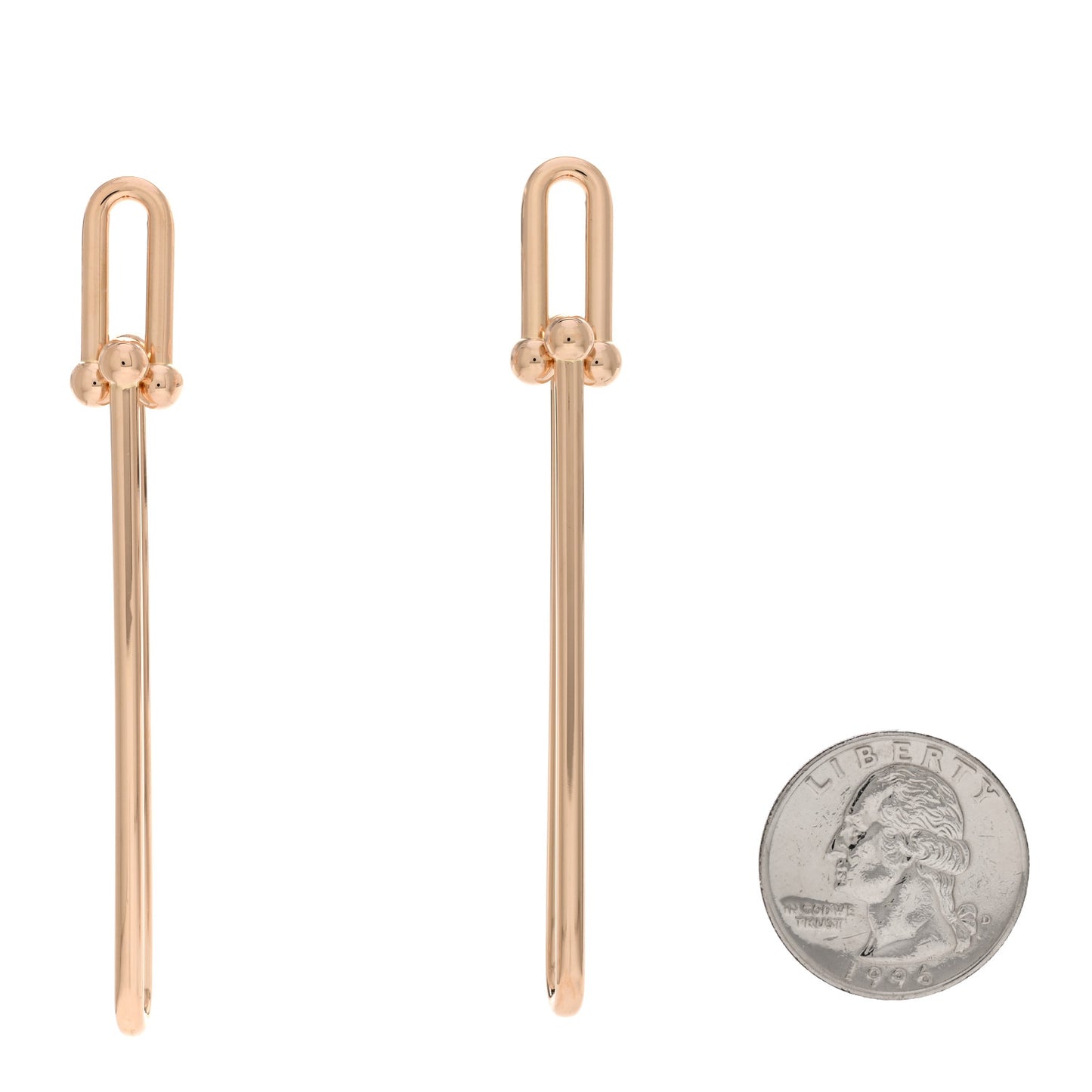 18K Rose Gold HardWear Double Long Link Earrings