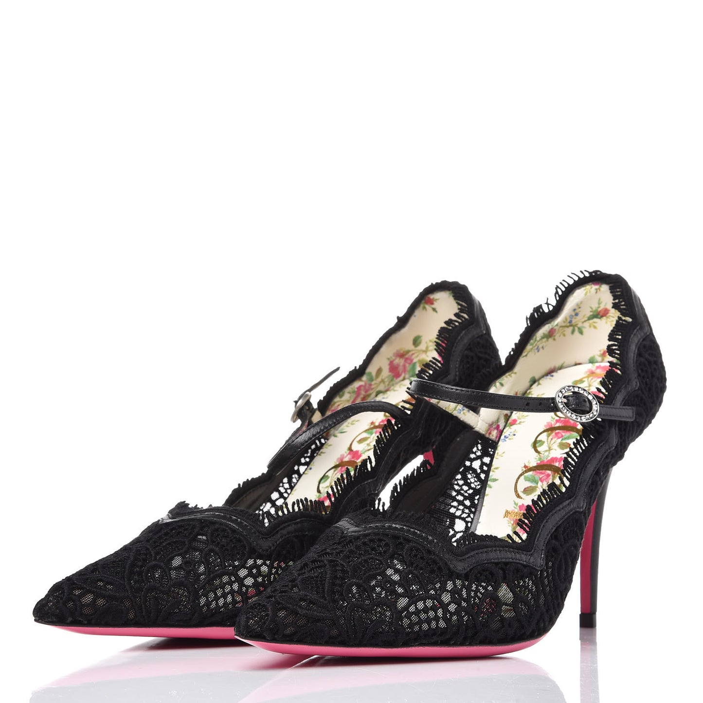 Lace Pizzo Venice Pumps 39 Black