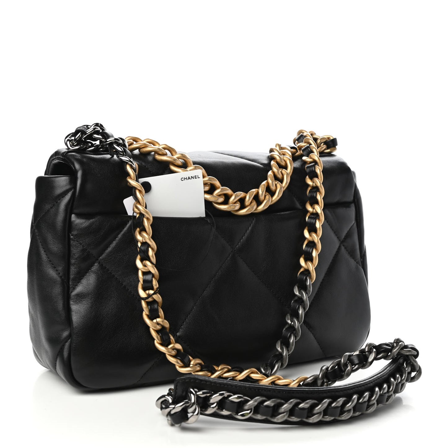 Lambskin Quilted Medium Chanel 19 Flap Black