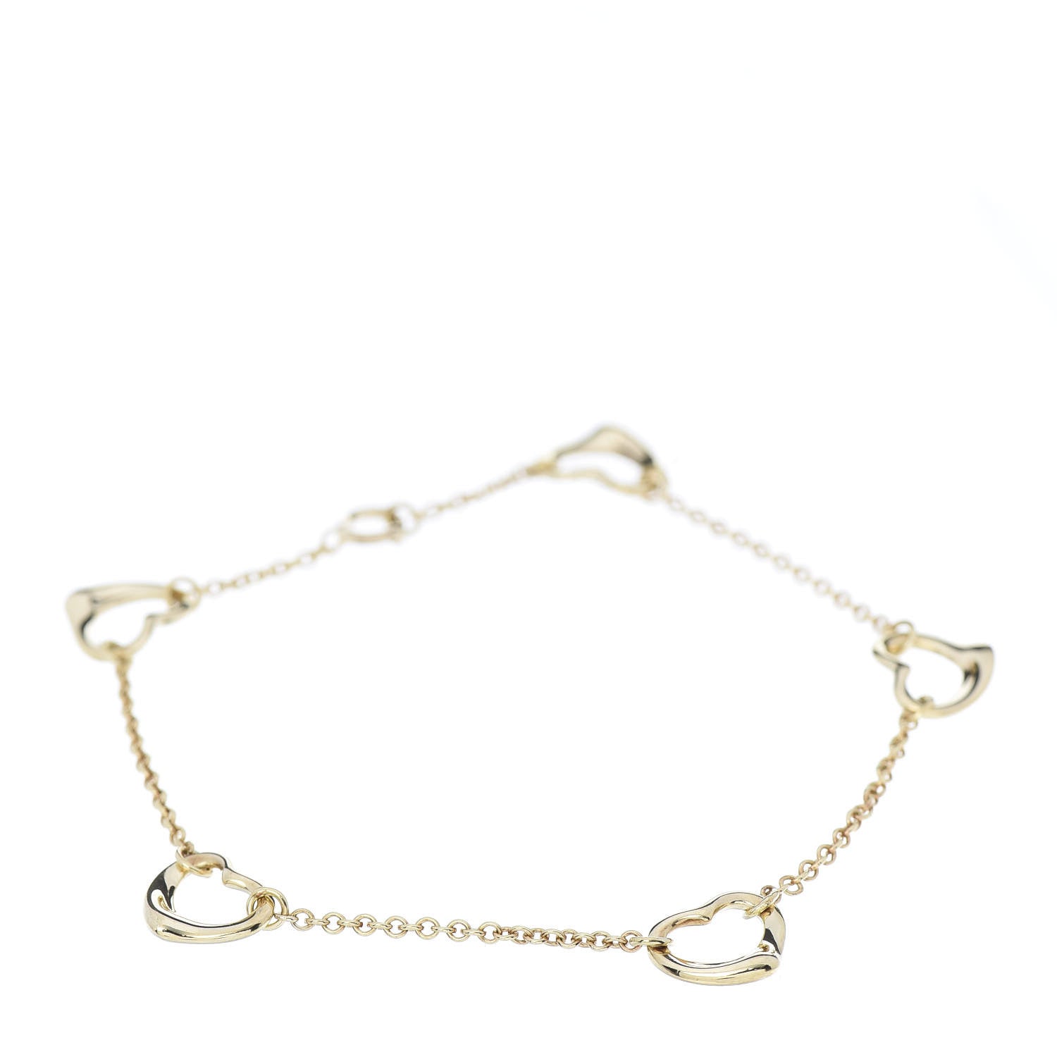 Tiffany 18K Yellow Gold Elsa Peretti 5 Open Heart Bracelet 1 of 4